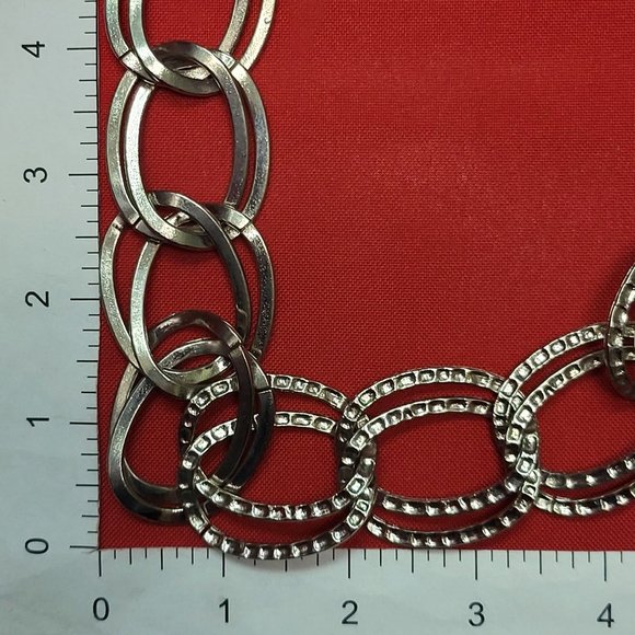 Textured Silver Tone Braided Chain Waist Belt - Picture 10 of 12